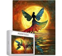 Puzzle Luna Puzzle 4000 Pezzi Jigsaw Adulti DIY Classici Gioco, Puzzles a Forma di Fata, Giochi Rilassamento e Intelligence per Ragazzi da 14 Anni 141x87cm/4000 pcs con Scatola Regalo in Legno H-250