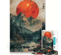 Puzzle "Luna rossa sulla valle" per adulti, 1000 pezzi, stimola la memoria, gioco di gruppo, assemblaggio, sorpresa natalizia (38x52cm)