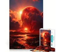Puzzle Luna Rossa Vulcanica 1000 Think Boost Game Incastro perfetto,nessun pezzo si stacca Sfida interattiva per la mente a casa (50x75cm)
