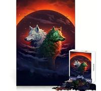 Puzzle Lupi ed eclissi per ragazzi, 1000 pezzi, benessere mentale, rilassante, divertente, a incastro perfetto, (38x52cm)