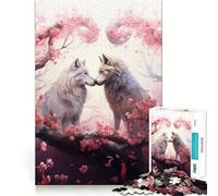 Puzzle "Lupi in fiore" per ragazzi,1000 pezzi divertenti per stimolare la mente,con incastri precisi e senza interruzioni,un modo coinvolgente per passare il tempo libero (50x75cm)