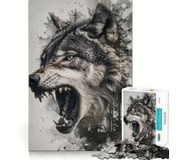 Puzzle "Lupo a doppia esposizione" da 1000 pezzi,gioco di memoria,qualità premium con taglio laser,attività coinvolgente per serate tranquille (38x26cm)