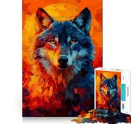 Puzzle "Lupo al tramonto" da 1000 pezzi,gioco stimolante per la mente,incastro perfetto,ideale per un piacevole intrattenimento in casa (50x75cm)