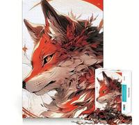 Puzzle Lupo Arancione da 1000 pezzi per adolescenti, gioco di abilità mentale, divertimento rilassante, design da assemblare, (38x26cm)