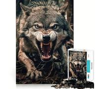 Puzzle Lupo Arrabbiato da 1000 pezzi,gioco di costruzione Focus Zero Gap,incastro perfetto,attività gratificante per le giornate di pioggia (38x52cm)