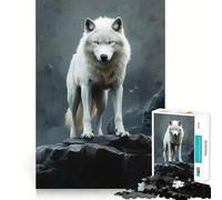 Puzzle Lupo Bianco 1000 pezzi con tecnologia di taglio laser avanzata,divertente gioco per le vacanze al chiuso (38x52cm)