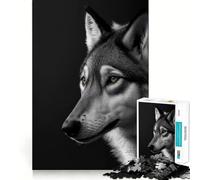 Puzzle Lupo Bianco e Nero da 1000 Pezzi - Gioco Mentale Divertente - Incastro Perfetto - Pezzi Precisi - Attività Rilassante di Gruppo al Chiuso (50x75cm)