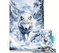 Puzzle "Lupo bianco in inverno" per adulti,1000 pezzi,gioco stimolante per la mente,formato uniforme,pezzi precisi,ideale da portare in viaggio,regalo perfetto per allenare la mente (50x75cm)