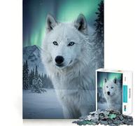 Puzzle "Lupo bianco in un paesaggio invernale" da 1000 pezzi,gioco di costruzione Focus,incastro perfetto,attività gratificante per le giornate di pioggia (38x52cm)
