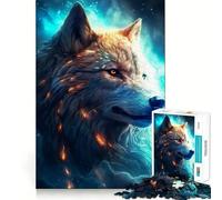 Puzzle Lupo Bianco nella Nebulosa,1000 pezzi,gioco di memoria,divertente,con bordi lisci e incastro perfetto,un modo divertente per riempire le ore vuote (38x52cm)