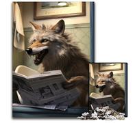 Puzzle "Lupo che legge il giornale",1000 pezzi,puzzle impossibile per adulti,perfetto per adolescenti e collezionisti,ideale come decorazione per la casa e regalo da viaggio,50x75CM