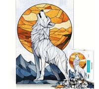 Puzzle "Lupo che ulula alla luna" da 1000 pezzi,gioco di logica,pezzi a incastro precisi,divertimento assicurato per tutta la famiglia (50x75cm)