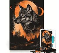 Puzzle "Lupo che ulula alla luna" da 1000 pezzi per adulti,gioco di memoria,taglio di qualità professionale,attività di gruppo emozionante (38x26cm)