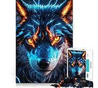 Puzzle Lupo con Occhi Fulmine 1000 pezzi Gioco di Logica e Pensiero Esercitante Taglio Artigianale Momento di Tranquillità Esercizio Mentale da Fare a Casa (38x26cm)