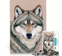 Puzzle "Lupo dagli occhi verdi" per ragazzi,1000 pezzi,gioco di abilità mentale,taglio laser per un incastro perfetto,momento di tranquillità,esercizio mentale a casa (38x52cm)