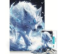 Puzzle "Lupo delle nevi con il potere del ghiaccio" per ragazzi, 1000 pezzi, gioco di logica e abilità, rilassante, taglio preciso, regalo perfetto (38x26cm)