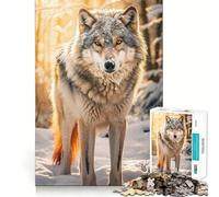 Puzzle Lupo delle Nevi da 1000 pezzi per adulti, gioco intellettuale, calma e relax, taglio preciso, oggetto dei desideri di Babbo Natale (38x26cm)