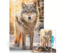 Puzzle Lupo delle Nevi per adulti, 1000 pezzi, gioco intelligente, tranquillo, con un motivo da assemblare, (50x75cm)