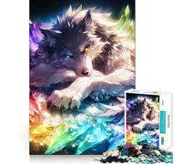 Puzzle Lupo di Cristallo Arcobaleno da 1000 pezzi per adulti, gioco di logica, divertimento rilassante, pezzo da collezione artistico dal taglio preciso (50x75cm)