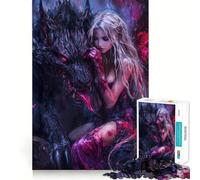 Puzzle Lupo e Donna,1000 pezzi,divertente gioco di allenamento cognitivo,pezzi ad incastro perfetti,regalo di compleanno,rompicapo (50x75cm)