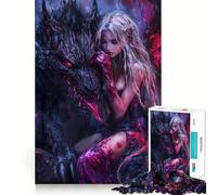 Puzzle Lupo e Donna per Ragazzi,1000 Pezzi,Gioco Stimolante Mentale,Pezzi Senza Sbavature,Taglio Pulito,Facile da Imparare,Divertimento per Tutta la Famiglia (38x52cm)
