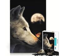 Puzzle Lupo e Farfalla Luminosa,1000 Pezzi,Gioco di Abilità Mentali,Pezzi a Incastro Perfetto,Divertimento in Famiglia,Attività Serale (38x52cm)