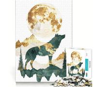 Puzzle "Lupo e Luna - Montagna" da 1000 pezzi,divertente gioco di allenamento cognitivo,pezzi ad incastro perfetti,regalo di compleanno,rompicapo (50x75cm)