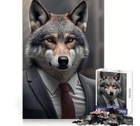 Puzzle "Lupo in abito da lavoro" da 1000 pezzi per adulti, ideale per la chiarezza mentale, il relax e il divertimento, con bordi sottili Regalo perfetto (38x26cm)