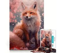 Puzzle Lupo in Fiore di Ciliegio per Adolescenti 1000 Gioco Mentale Divertente Connessione Pulita e Senza Fine Un Modo Coinvolgente per Passare Ore Libere (38x26cm)