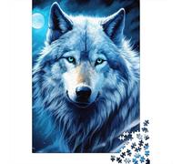 Puzzle Lupo Lunare Guardiano Notturno, 1000 pezzi carta riciclata over 12 anni, puzzle molto difficile e coinvolgente 70x50cm/1000pcs