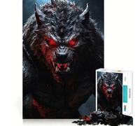 Puzzle "Lupo mannaro con occhi luminosi" da 1000 pezzi,divertente da giocare,senza sbavature,con pezzi ben tagliati,portatile e adatto ai viaggi (38x26cm)
