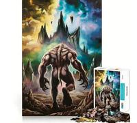 Puzzle "Lupo mannaro in un paesaggio fantasy" da 1000 pezzi,gioco di abilità mentale,incastro stabile,parti che non si spostano,passatempo divertente per i lunghi weekend (38x26cm)