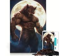 Puzzle "Lupo mannaro sotto la luna piena" da 1000 pezzi,gioco di memoria,divertente,con bordi lisci e incastro perfetto,un modo divertente per riempire le ore vuote (50x75cm)