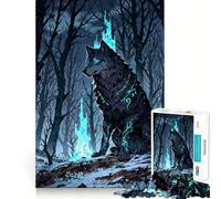 Puzzle "Lupo mistico nella foresta invernale" per adulti, 1000 pezzi, gioco di logica, divertimento rilassante, taglio preciso, lista dei desideri di Babbo Natale (50x75cm)