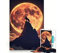 Puzzle Lupo Montagna Colorata 1000 Pezzi Allenamento Mentale Divertimento Senza Sbavature Pezzi Tagliati Nettamente Attività Assorbente per Serate Tranquille (38x52cm)