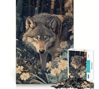 Puzzle "Lupo nel bosco" da 1000 pezzi,gioco stimolante per la mente,incastro perfetto,intrattenimento domestico confortevole per tutti (38x26cm)