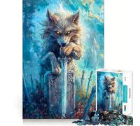 Puzzle Lupo nel Cimitero,1000 pezzi,stimolante per la mente,divertente,senza sbavature,pezzi ben tagliati,gioco per le vacanze al chiuso (50x75cm)