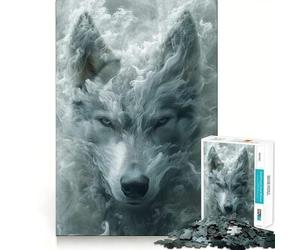Puzzle "Lupo nel fumo" da 1000 pezzi,gioco di abilità mentale,taglio laser di alta qualità,esercizio mentale per momenti di tranquillità a casa (50x75cm)