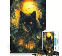 Puzzle "Lupo nella foresta" da 1000 pezzi esercizio mentale divertente,pezzi che si incastrano perfettamente,un modo coinvolgente per passare il tempo libero (38x26cm)