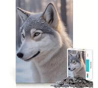 Puzzle Lupo nella Foresta Innevata,1000 pezzi,esercizio mentale divertente,pezzi che si incastrano perfettamente,un modo coinvolgente per passare il tempo libero (38x52cm)