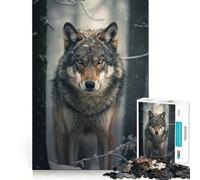 Puzzle "Lupo nella foresta innevata" per ragazzi,1000 pezzi,gioco di abilità mentale,taglio laser per un incastro perfetto,esercizio mentale per momenti di tranquillità a casa (38x26cm)
