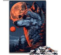 Puzzle "Lupo nella Luna" per adulti e ragazzi, 1000 pezzi, adatto a bambini dai 14 anni in su, ideale come regalo per tutta la famiglia (50x75cm)