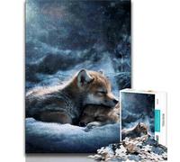 Puzzle "Lupo nella neve" da 1000 pezzi per adolescenti, giochi educativi, decorazioni per la casa, ideali come regalo per tutta la famiglia (38x26cm)