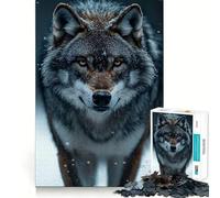 Puzzle "Lupo nella neve invernale" per adulti,1000 pezzi,gioco stimolante per la mente,pezzi precisi e facili da incastrare,attività rilassante di gruppo al chiuso (50x75cm)