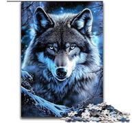 Puzzle "Lupo nella neve" per adolescenti, 1000 pezzi, giochi educativi, decorazioni per la casa, decorazioni e regali unici, 26x38cm