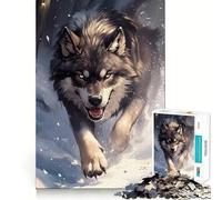 Puzzle Lupo nella Neve per Adulti,1000 Pezzi,Gioco Stimolante per la Mente,Pezzi Precisi e Senza Cuciture,Attività Rilassante di Gruppo al Chiuso (38x26cm)