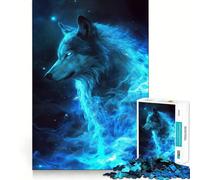 Puzzle Lupo nello spazio e galassia da 1000 pezzi,gioco di logica divertente,design a incastro perfetto, riunioni di famiglia (50x75cm)