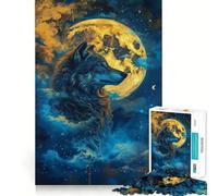 Puzzle "Lupo nello spazio e galassia" da 1000 pezzi gioco di logica,pensiero creativo,taglio esperto,abilità artigianale,momento di tranquillità,esercizio mentale a casa (50x75cm)