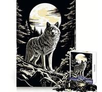 Puzzle Lupo Nero per Ragazzi 1000 Pezzi Sfida Intelligente Rilassante Evasione Fine Lock Bella Regalo (38x26cm)