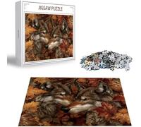Puzzle Lupo Puzzle 1500 Pezzi Jigsaw Adulti DIY Classici Gioco, Puzzles a Forma di Animale, Giochi Rilassamento e Intelligence per Ragazzi da 14 Anni 87x57cm/1500 pcs con Scatola Regalo in Legno H-256